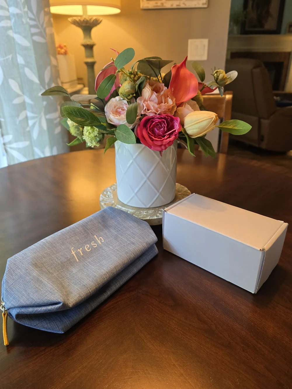 Fresh Blue Demin Makeup Bag Or Carry Anything You Like. Brand New.